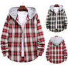 Men's Fashion Couple Hooded Plaid Shirt Coat